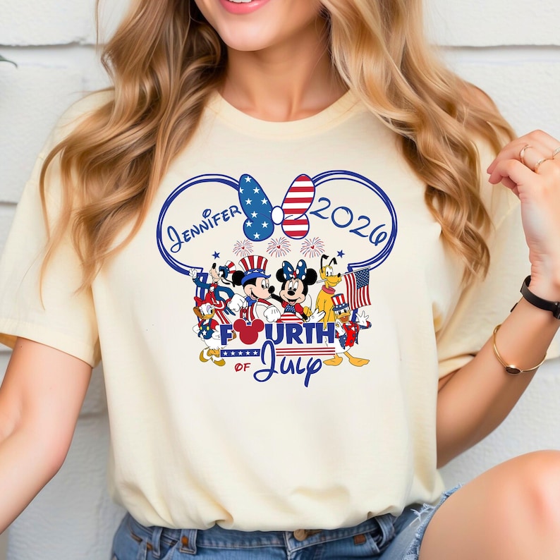 Disney 4th Of July Shirt, Custom Disney 4th Of July Shirts 2026, Disney 4th of July Family Vacation, Disney Independence Day Family Shirts afbeelding 2