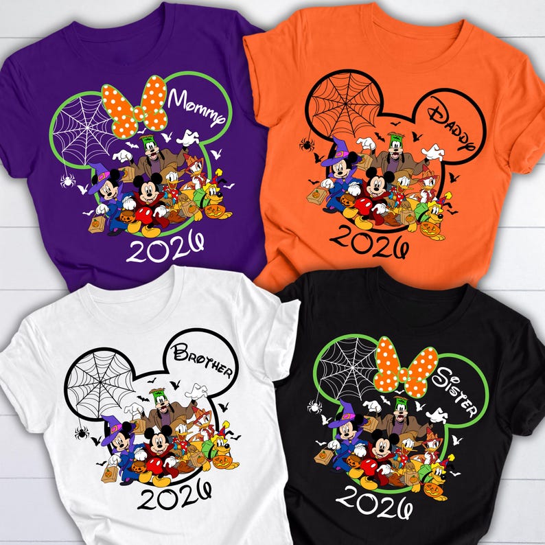 Custom Disney Halloween 2026 Shirt, Disney Halloween Shirt, Disney Family Halloween Shirt, Disneyland Boo Shirts, Halloween Party Shirt image 1