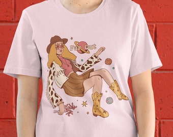 Space Hippie Cowgirl T-Shirt, Trippy Cottagecore Tee