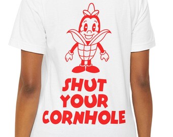 Funny Corn Character Tee, Retro Graphic Unisex T-Shirt