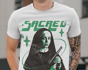 Sacred Sister Graphic Tee, Vintage Grunge Style, Streetwear