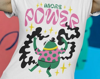 Magic Frog T-Shirt, Vintage Cartoon Animal Tee, Raver Festival Fashion