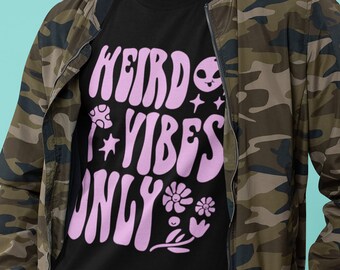 Weird Vibes Only Retro Tee, Trippy Hippie Shirt