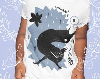 Artsy Raven T-Shirt: Moody Bird Abstract Art Print