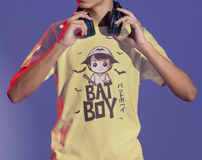 Bat Boy Anime Manga, Japanese Cartoon Shirt, Gift for Gamers, Funny Japan Art Tshirt, Gamer Girl Clothing, Gift for Anima Lovers