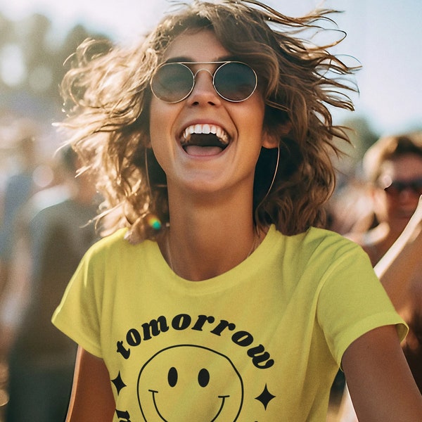 Tomorrow Needs You Positive Message Tee Positive Vibes Awesome Vintage TShirt Gift Chic Cool Happy Good Fashion T-shirt Clothing Hippie