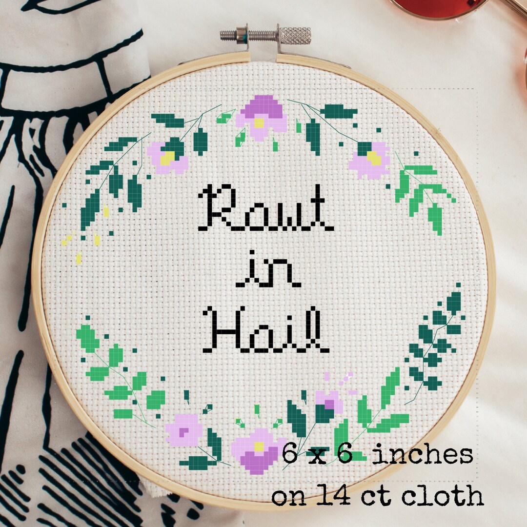 Rawt in Hail Cross Stitch Patter, Vanderpump Rules Cross Stitch