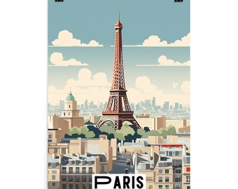 Paris Travel Print - Minimalist Retro Wall Art