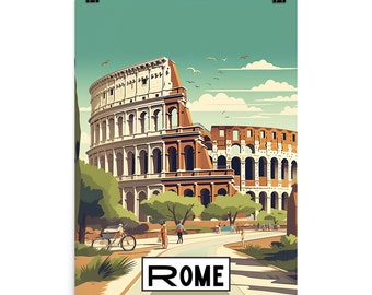 Rome Travel Print - Minimalistische Retro Wall Art