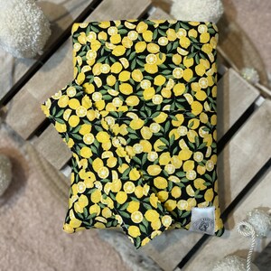Book Sleeve | Padded Book Sleeve | Book Cover | Book Accessories | Bookish Gift | Lemons