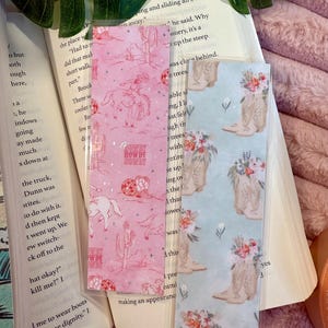 Bookmark | Laminated Bookmark | Cowgirl Bookmark | Cowgirl | Western Bookmark | Western Theme | Cowgirl Boot Bookmark | Howdy Bookmark
