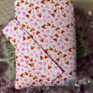 Custodia per libri / Custodia imbottita per libri / Copertina per libri / Accessori per libri / Regalo per amanti dei libri / Custodia tascabile / Cuori di San Valentino