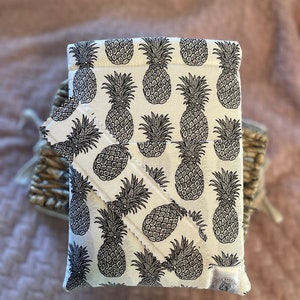 Book Sleeve | Padded Book Sleeve | Book Cover | Book Accessories | Bookish Gift | Pineapple