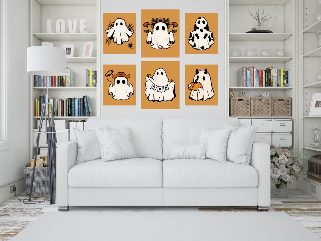Halloween Wall Set Cute Halloween Wall Art Pumpkin Print Etsy
