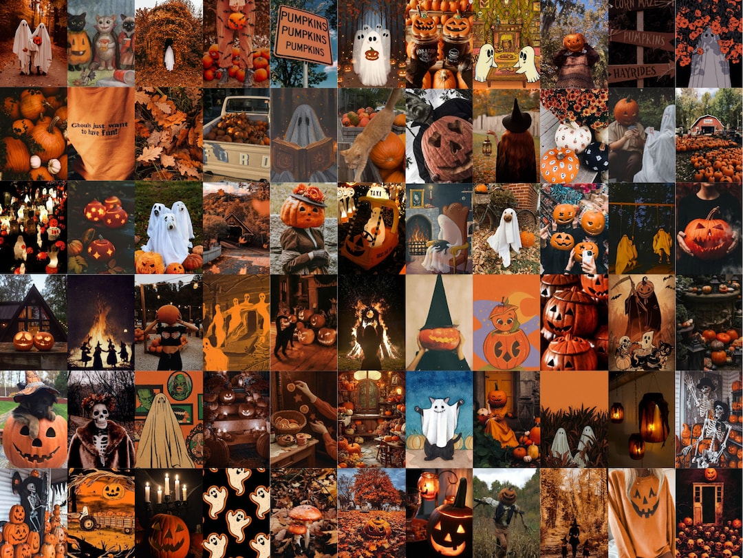 100PCS Halloween Fall Collage Kit Halloween