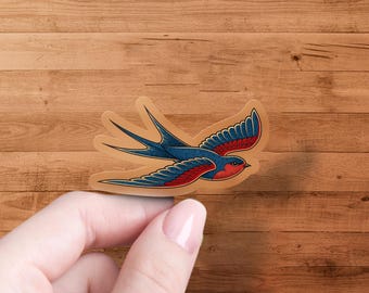 Bunter Vogel Aufkleber für Wasserflaschen, Vinyl Aufkleber für Notebooks, Künstlerischer Vogel Aufkleber für Wasserflaschen, Geschenk für Vogel,