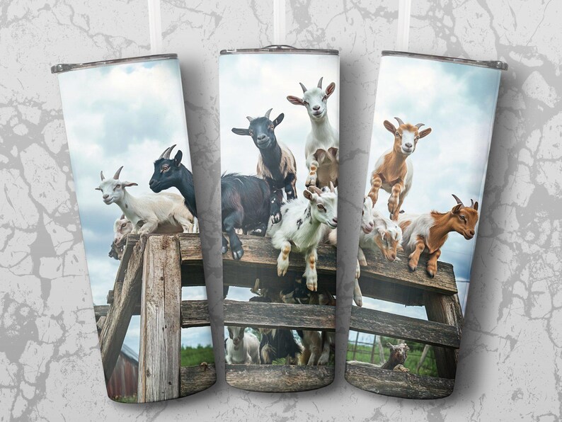 Schattige geitenhouder wrap, rustieke boerderijdieren, 20oz boerderij png, speelse digitale download, landelijk decor, gezellige pastorale charme afdrukbaar afbeelding 4
