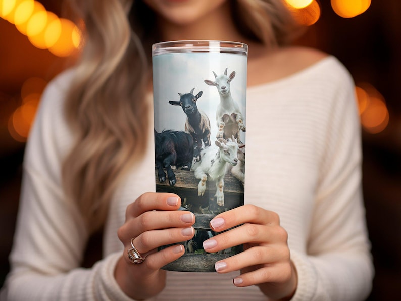 Schattige geitenhouder wrap, rustieke boerderijdieren, 20oz boerderij png, speelse digitale download, landelijk decor, gezellige pastorale charme afdrukbaar afbeelding 5