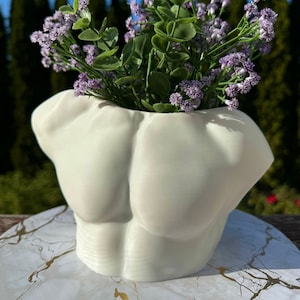 Naked Male Planter, High Quality Body Sculptural Pot, Unique Home Decor and Gift for Plant Lovers, Home and Office.