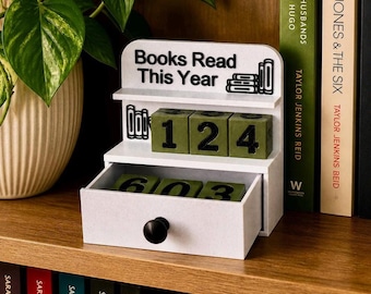 Contador de libros leídos este año, rastreador de lectura de escritorio, recuento de libros personalizado para lectores, regalo para alcanzar el objetivo de lectura para bibliófilos, Bookish