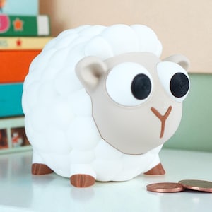 Sheep Piggy Bank for Kids & Adults, Cute Money Saving Coin Bank, Decorative Home Office Gift, Savings Box, Perfect Present