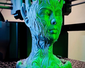 Heiliger Baum Frau Gesicht Übertopf, moderne Naturvase, PLA Home Decor