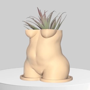 Body Planter, Thick Woman Decorative Pot, Modern Home Decor, Feminine Shape Indoor Plant Holder