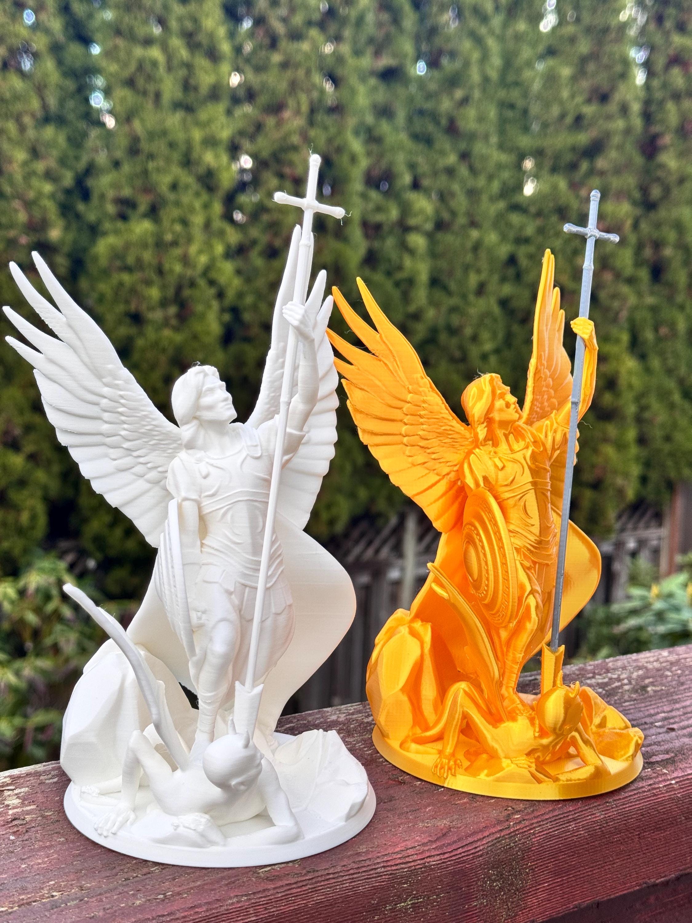 【超希少美品】✞祈る天使像ペア　家庭祭壇用　宗教彫刻 超希少美品】✞祈る天使像ペア 家庭祭壇用 宗教彫刻