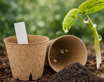 Biodegradable Seed Starter, Peat Pots, Plant Labels, Indoor Outdoor Gardening