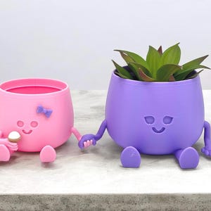 Cute Happy Face Planter | Adorable Indoor Decor Gift for Mother&#39;s Day | Father&#39;s Day | Charming Home & Office Decor