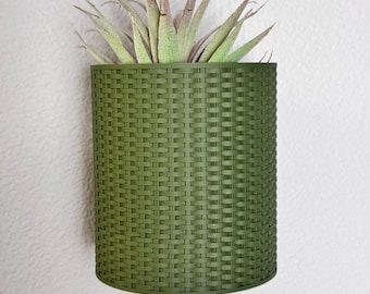 Basket Weave Wall Planter | Indoor Garden Pot | Modern Plant Holder for Home Decor