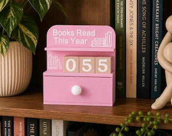 Books Read This Year Counter, Desktop Reading Tracker, Personalized Book Tally for Readers, Reading Goal Gift for Bibliophiles, Bookish