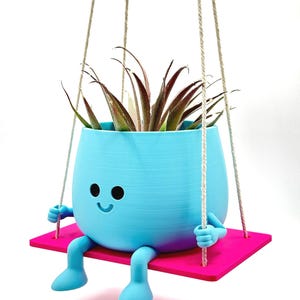 Happy Face Swing Planter: Unique Home & Office Decor