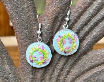 Handmade Embroidery Earrings.