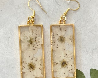 Pressed real cherry blossom resin earrings. A perfect gift for her, Birthdays or Mother's day.