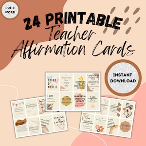 Teacher Affirmation Cards | Preschool Teacher Self Care Gifts | End of Year Teacher Gift | Future Teacher Gifts | Teacher Appreciation Week