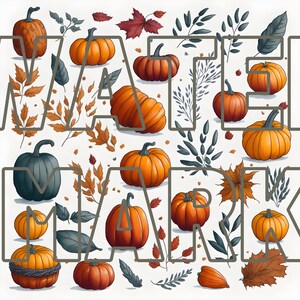 50+ Thanksgiving Clip Art - Pumpkins - Leaves - Food - Commercial use, Turkey Clipart, Fall vector graphics, Thanksgiving images 600dpi