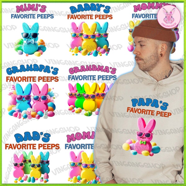 Mama/ Mimi/ Dad’s Favorite Peeps Easter Day Png Bundle, Custom Number of Peeps Png, Funny Easter Day Png, Grandma Peeps, Instant Download