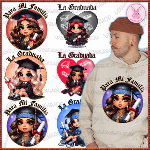 5+ Graduation La Graduada Chola Bundle Png, Graduation Chibi Style Png, Educated Latina Girls Png, Chicano Graduation Png, Instant Download