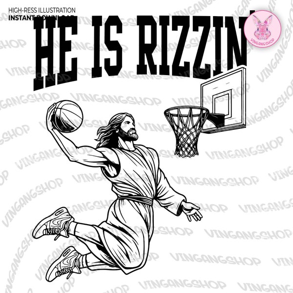 He is Risen Funny Easter Svg Png, Jesus Playing Basketball, Retro Y2K Christian Faith Religious Svg, Weirdcore Clothing That Go Hard Png