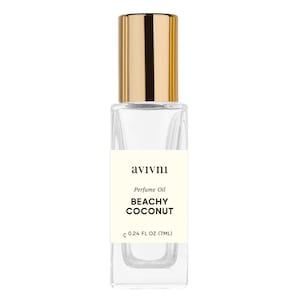 Beachy Coconut Luxury Perfume Oil RollOn - Clean Fragrance (7ml) Sweet, Gourmand Scent with Coconut, Vanilla, Pineapple, Tonka, Alcohol Free