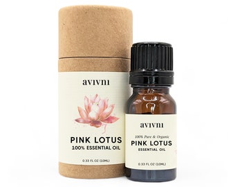 Organic Pink Lotus Essential Oil, Pure Nelumbo Nucifera Therapeutic Grade, Benefits for Hair, Skin, Candles, Soap, Diffuser