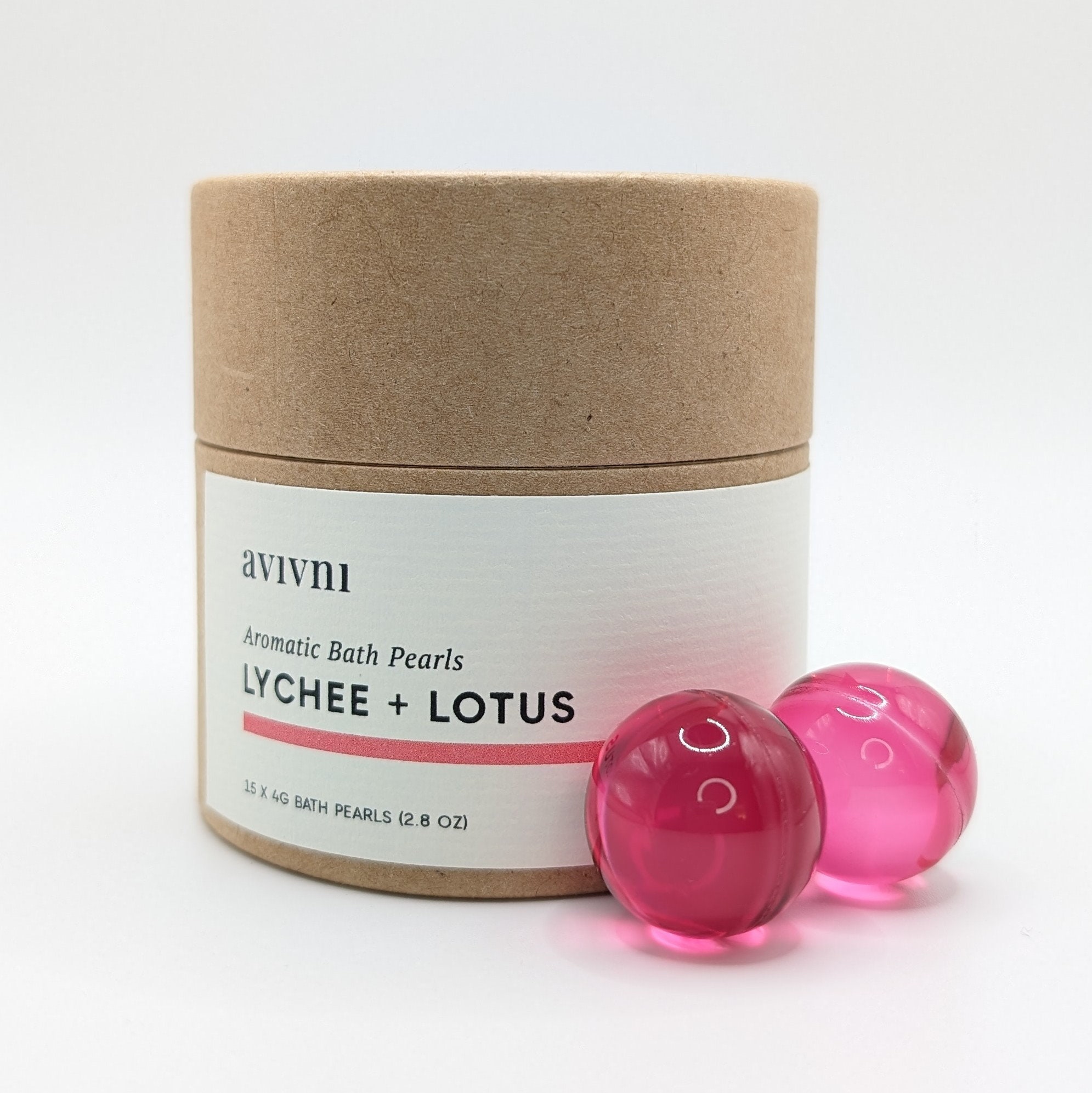 Bath Oil Beads Pearls - Lychee Lotus Scent, With Lychee Essential Oil & Lotus Oil, Sensitive Skin - Cute Mothers Day Gift