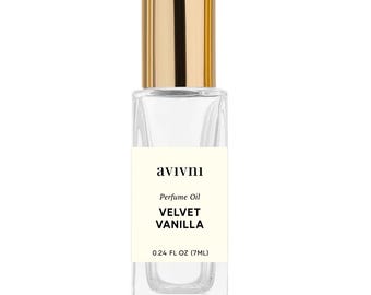 Velvet Vanilla Luxury Perfume Oil RollOn - Clean Fragrance (7ml) Long Lasting Scent with Vanilla, Floral, Spice, Sandalwood, Amber, Cashmere