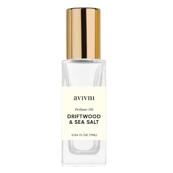 Driftwood & Sea Salt Luxury Perfume Oil Roller - Clean Fragrance (7ml) Long Lasting Projection with Sea Salt, Moss, Citrus, Wood Sage
