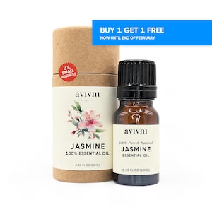 Jasmine Essential Oil - 100% Pure and Natural, Jasminum Officinale, Benefits for Diffuser, Skin, Candles, Soap