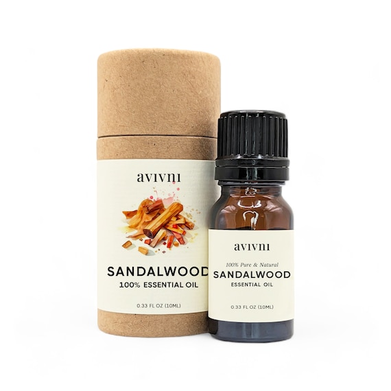 Sandalwood Essential Oil - Pure and Natural from India, Benefits for Diffuser, Skin, Candles, Soap, Perfumery