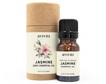 Jasmine Essential Oil, Pure Organic Therapeutic Grade, Jasminum Officinale, Benefits for Diffuser, Skin, Candles, Soap