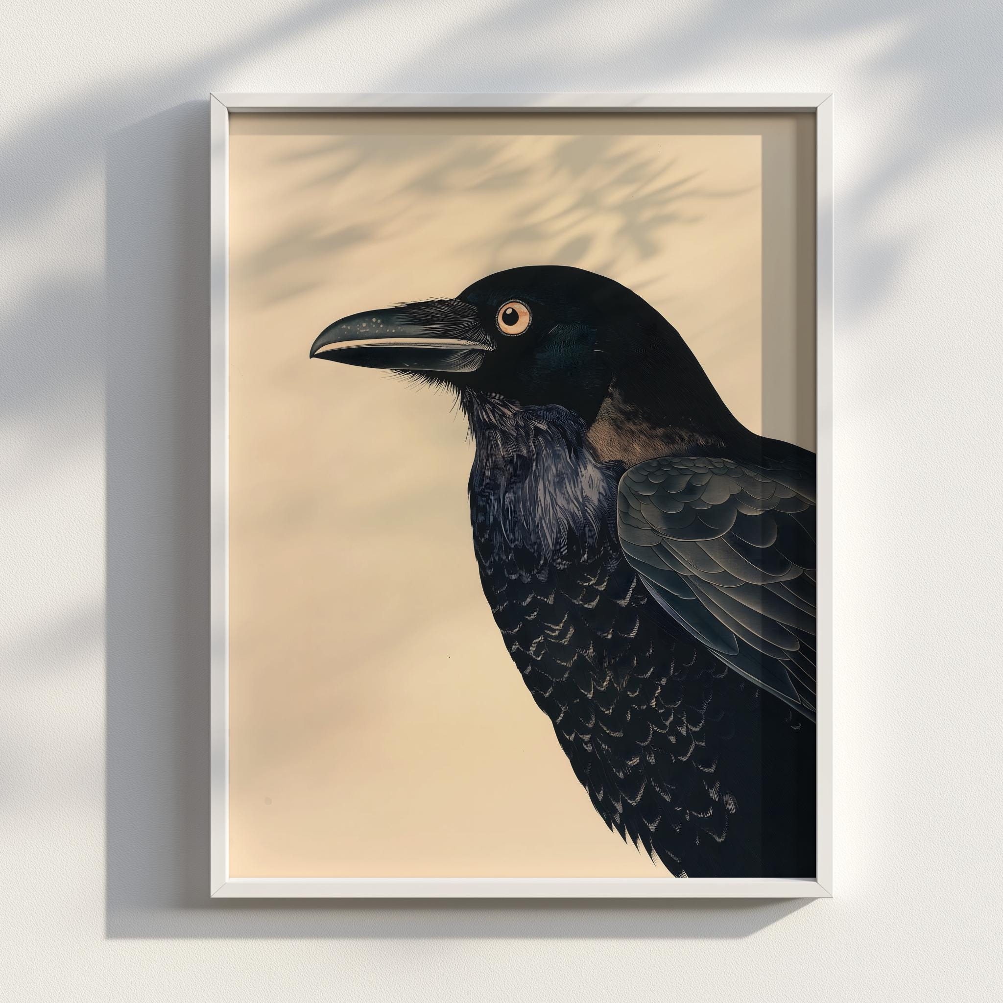 浮世絵の鴉の肖像画：日本の墨鳥｜デジタルダウンロード｜デジタル
