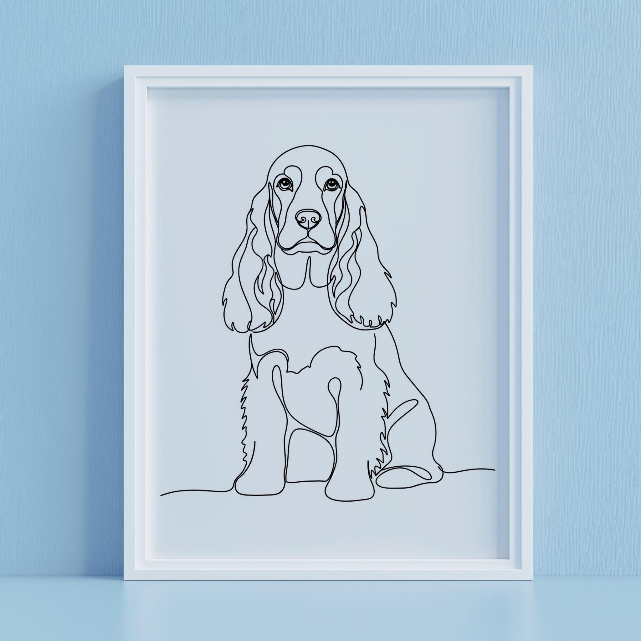 Cocker Spaniel Line Art | Minimalist Dog Line Art | Digital Download ...